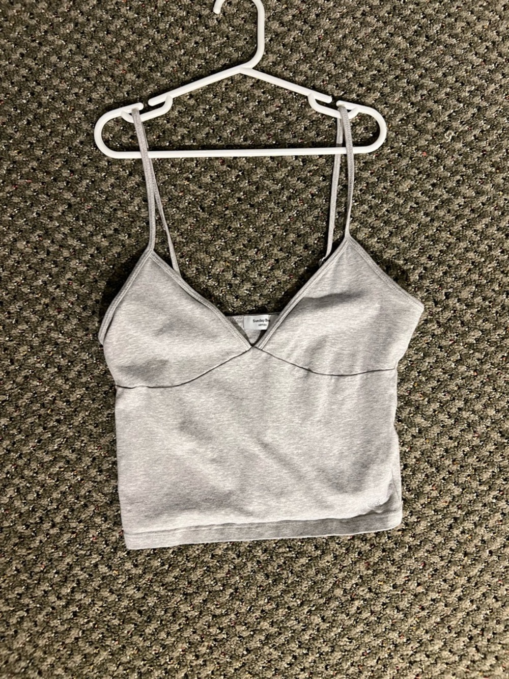 Aritzia Sunday best Heather Gray Spaghetti Strap Cropped Cami